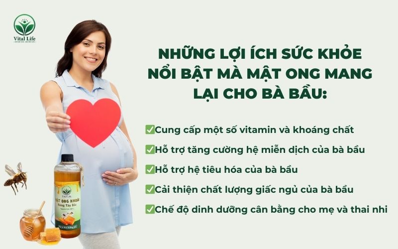 Những lợi ích sức khỏe nổi bật mà mật ong mang lại cho bà bầu
